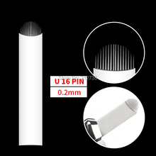 100pcs White 0.20mm Microblading Needles for Tattoo Lamina Tebori 9/11/12/14/16/18Flex Blades U Shape Permanent Makeup Needle 2024 - buy cheap