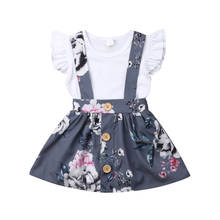 Boutique girl clothes Infant Baby Girl Ruffle Top Romper Floral Tutu Skirt 2pcs Clothes Outfit Set 2024 - buy cheap