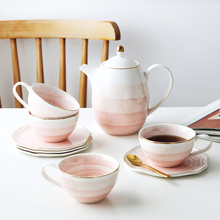 Chávena de chá e pires em cerâmica, chávena criativa de porcelana para café e chá, conjunto de chá com colher em aço inoxidável 304 2024 - compre barato