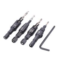 5pcs Countersink Drill Cone Bit Set 6#,8#,10#,12# Quick Change Round Shank Woodworking Screw Reamer Chamfer Corresponding Drill 2024 - buy cheap