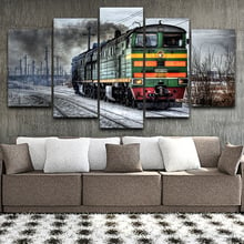 Decoration Posters Frame Living Room HD Printed 5 Panel Train Landscape Modular Picture Wall Art Home Modern Painting On Canvas 2024 - buy cheap