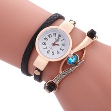 Relojes de vestir con piedras preciosas de ojo dorado para mujer, pulsera de cuero de lujo, relojes de pulsera de cuarzo Multicolor para mujer, regalos, novedad de 2021 2024 - compra barato