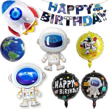 Foguete da Nave Espacial Astronauta Taoup Felizes Balões De Aniversário Tema da Festa de Aniversário Decoração de Ficção-científica Galaxy Balões Folha de Balões de Hélio 2024 - compre barato