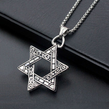 Colgante de colgante con estrella de David con diseño de pentagrama para hombre y mujer, joyería de estilo Vintage, amuleto con hexagrama 2024 - compra barato