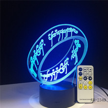 the Rings 3D Ring Shape Acrylic LED Night Light Touch 7 Colors Changing Table Lamp Decorative Light Gift AW-2349 2024 - buy cheap