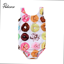 2019 Brand New 1-6Y Toddler Kid Baby Girl Toddler Donut Print Swimsuit Sleeveless One Piece Swimwear Bathing Suit Bikini Tankini 2024 - buy cheap