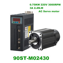 Servomotor de alta qualidade 90st-m02430 220v 750w ac 3000rpm 2.4 n. m. Imã permanente de unidade ca monofásico de 0.75kw driver combinado 2024 - compre barato