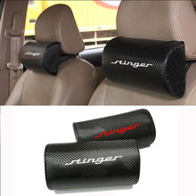 For Kia Stinger Carbon Fiber Texture PU leather Auto Car Seat Head Neck Rest Cushion Car Neck Pillow 2024 - buy cheap