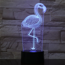 Luminária flamingo 3d para decoração noturna, luminária de mesa 3d led com bateria externa 2369 2024 - compre barato