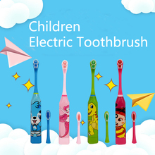 Escova de dentes eletrônica infantil, escova elétrica com bateria e desenho animado para treinamento de meninos e meninas para bebês 2024 - compre barato