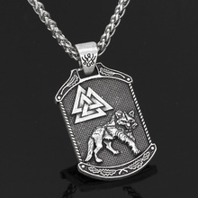 Collar vikingo nórdico para hombre, Odín, Lobo, valknut, de pulsera 2024 - compra barato