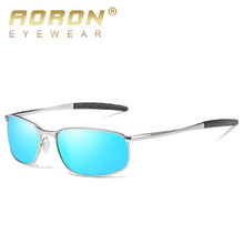Óculos de sol polarizados aoron, óculos masculinos e femininos de armação de metal com proteção uv400 2024 - compre barato