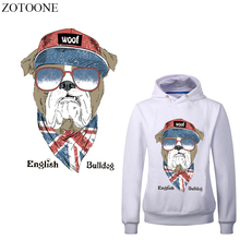 ZOTOONE-Parches de animales de vinilo con dibujos animados de Bulldog inglés, transferencia de calor para ropa, pegatinas, camisetas, planchado, prensa térmica 2024 - compra barato