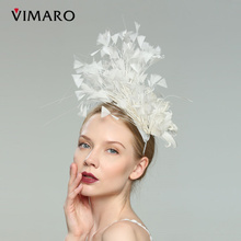 VIMARO слоновая кость украшения для волос шляпы для женщин элегантные шляпки для свадеб шляпы и вуалетки свадебные аксессуары для волос 2024 - купить недорого