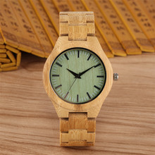 Fashion Green Dial Wooden Men's Watch Simple Display Quartz Wrist Clock Man Wood Watch Band Unique Natural Wristwatches reloj 2024 - buy cheap