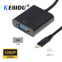 KEBIDU Type C To VGA Adapter Cable USB 3.1 Hub Type-C Male To VGA Female Converter Adapter for Macbook Chromebook Pixel Laptop 2024 - buy cheap