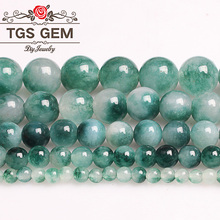Miçangas de pedra natural jade musgo, conta redonda, suave, espaçador para pulseira, fabricação de joias 4 6 8 10 12mm 2024 - compre barato