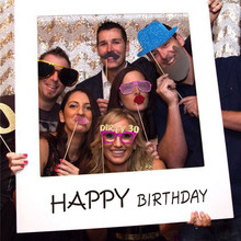 Birthday Photo Props Diy Paper Picture Photo Frame Happy Birthday Photo Booth Props Digital Decor Anniversary Party Supplies Buy Cheap In An Online Store With Delivery Price Comparison Specifications Photos And