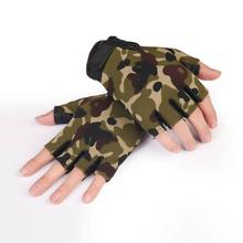 1 пара мужские камуфляжные противоскользящие тактические Спортивные перчатки с открытыми пальцами в европейском стиле для занятий спортом на открытом воздухе Новинка 2019 2024 - купить недорого