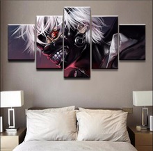 5 Pieces Anime Tokyo Ghoul Ken Kaneki Poster Wall Decoration Artwork Canvas Print Pictures 2024 - buy cheap