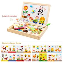 Wooden Magnetic Puzzle Toys Animals Board Box Kids Montessori Educational Toys for Children gift, Vehicle circus, safe use, for unisex 2024 - buy cheap
