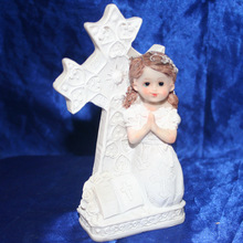 Christian Manger Handicraft Cross Prayer Angel Boy and Girl Angels Resin Figure Statuette Christ Gift Wedding Present figurine 2024 - buy cheap