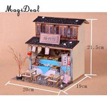 Kit miniatura para casa de bonecas 1/24 faça você mesmo com móveis, luz-arcaico chinês para lanche 2024 - compre barato