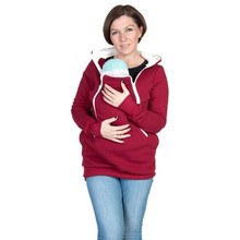 Женская одежда для беременных с капюшоном, новая осенне-зимняя одежда для мам, свитшот на молнии для детей 2024 - купить недорого
