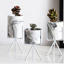 New Creative  Home  Indoor Garden Decoration Iron Wire Metal Rack Ceramic Succulent Plant Pot Cactus Holder 2024 - buy cheap