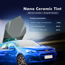 Isolamento térmico rejeição uv ir100 % vlt50 %, nano filme cerâmico para janela de carro 2024 - compre barato