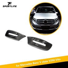 Head Front Bumper Air Vent Fender Trim For Mercedes-Benz V-Class W447 V200 V220 V250 2014 - 2018 MPV Carbon Fiber Canards 2024 - buy cheap