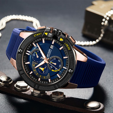 Megir relógio dos homens relógios de marca superior de luxo masculino casual silicone à prova dwaterproof água cronógrafo esporte relógio quartzo relogio masculino 2024 - compre barato