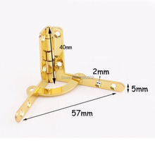 6pcs/lot 57*40mm Gold Color  Hinge For Kitchen Cabinet Doors Hinges Jewelry Wine Wood Furniture Accessories 2024 - buy cheap