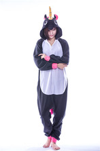 2018 Adult Cartoon Animal Black Unicorn Onesies Kigurumi Pajamas Cosplay Costumes Sleepsuit Sleepwear 2024 - buy cheap
