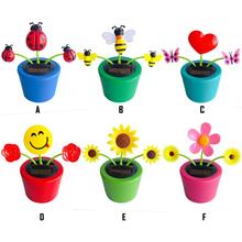 Wholesale Fashion Solar Powered Dancing Flower Toy Office Desk & Car Decor Funny Electric Toys for Kids Christmas Gift Solar Toy 2024 - buy cheap