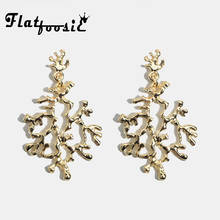 Flatfoosie Vintage Gold Color Metal Stud Earrings For Women Boho Geometric Punk Big Statement Earring Wedding Party Gift Jewelry 2024 - buy cheap
