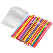 100PCS Disposable Colorful Straws and 100PCS Matte Transparent Drink Pouches Handheld Drink Container Set 2024 - buy cheap