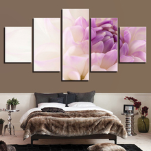 5 Piece Beautiful White Purple Flowers Poster Modern Home Wall Decor Canvas Picture Art Print Painting On Canvas For Living Room 2024 - buy cheap