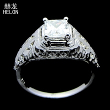 Art Nouveau-anillo de compromiso de Plata de Ley 925, joyería fina de circonia cúbica, 5x5MM, princesa AAA, ajuste 2024 - compra barato