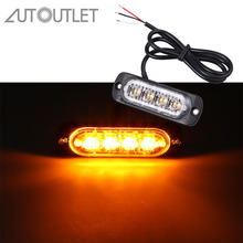 AUTOUTLET-bombilla LED intermitente para coche y camión, luz estroboscópica de emergencia, 4 piezas, 12V, 24V, 36W, 12 LED 2024 - compra barato
