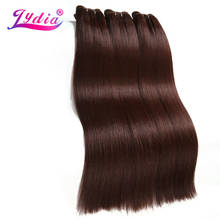 Lydia Synthetic Hair Extension 3Pieces/lot Straight Yaki Weaving 10-26 Inch Pure Color 33# 100% Futura Hair Bundles 2024 - buy cheap