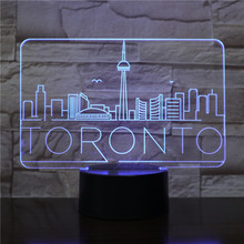 Usb 3d Led Night Light City Toronto Atmosphere Lamp Decoration RGB Kids Baby Gift Famous Buildings Table Lamp Bedside 2422 2024 - buy cheap