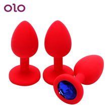 Olo, plugue anal colorido de silicone, joias de cristal, brinquedos sexuais para homens, mulheres, massageador de próstata para iniciantes, produtos adultos 2024 - compre barato