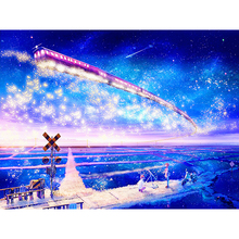 Square/Round Drill,5D DIY Scenic Diamond Painting "Anime Sky Train"Embroidery Cross Stitch Mosaic Full Rhinestone Decoration 2024 - buy cheap