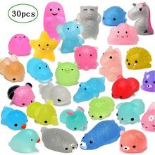 LeadingStar Mochi Squishy Toys Glitter Mini Animal Shaped Squishies Toys Party Favors for Kids Stress Relief Toys Xmas Gifts 2024 - buy cheap