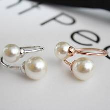 New Arrival Fashion Jewelry Adjustable Double Simulated Pearl Ring Gold Silver Color for Women Wedding Jewerly Accessories 2024 - buy cheap