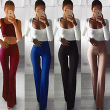 Women's Lady Fashion Clothing Palazzo Flared Wide Leg Pants High Waist OL Ladies Career Long Trousers 2024 - buy cheap