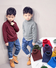 Children's sweater boys and girls turtleneck knit bottom sweater cotton warm pullover 2024 - buy cheap