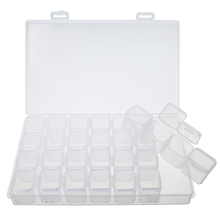 Caja de almacenamiento de plástico ajustable con 28 ranuras, herramienta de almacenamiento para joyas, bordado de diamantes, manualidades, cuentas, pastillas 2024 - compra barato