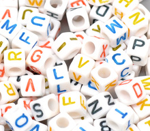 Doreen Box hot-  (sold per lot of 500) Mixed White Alphabet /Letter Acrylic Cube Beads 6x6mm(B10567) 2024 - buy cheap